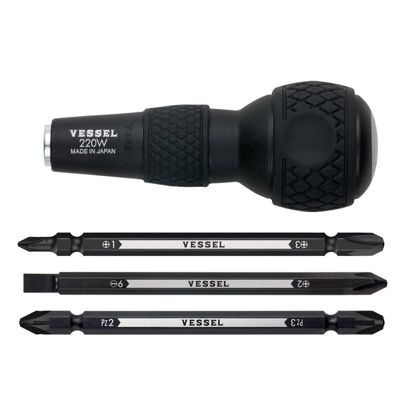 P-3-VSSL-SCWDRV-220W3-Vessel Interchangeable Screwdriver Set (Ball Grip and 3 Bits) 220W-3-2023-09-26T15:19:10.jpg
